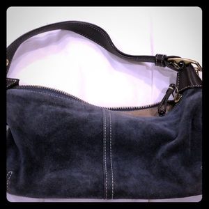 Coach blue suede handbag